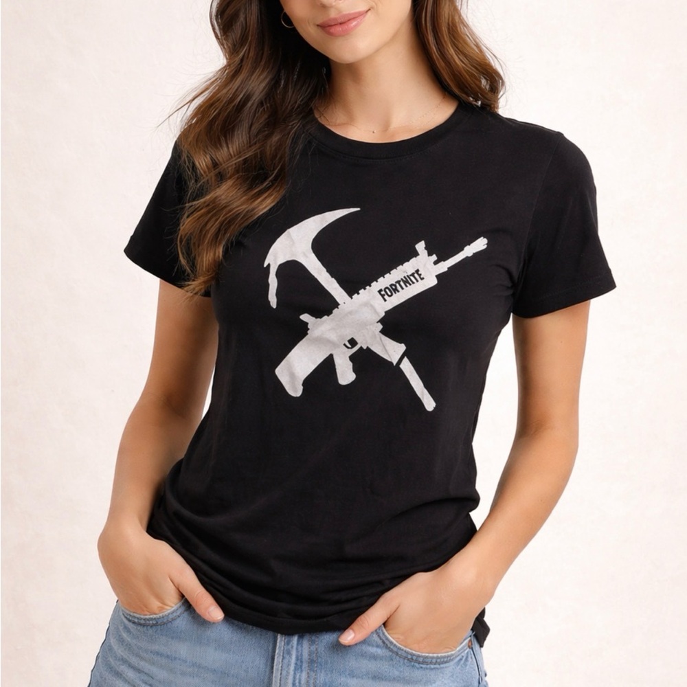 Black Fortnite Graphic T-Shirt